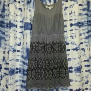 Gray Print Sleeveless Dress